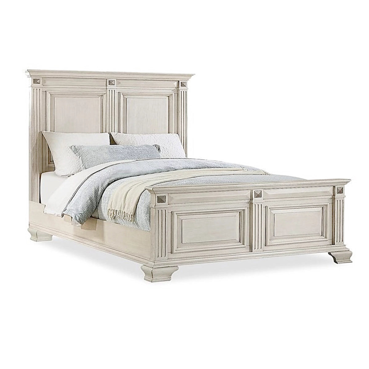 Queen Wood Bedroom Set with Dresser Mirror Nightstand Chest F43124