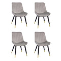 Gray Upholstered Leather Dining Chairs Set of 4 X410