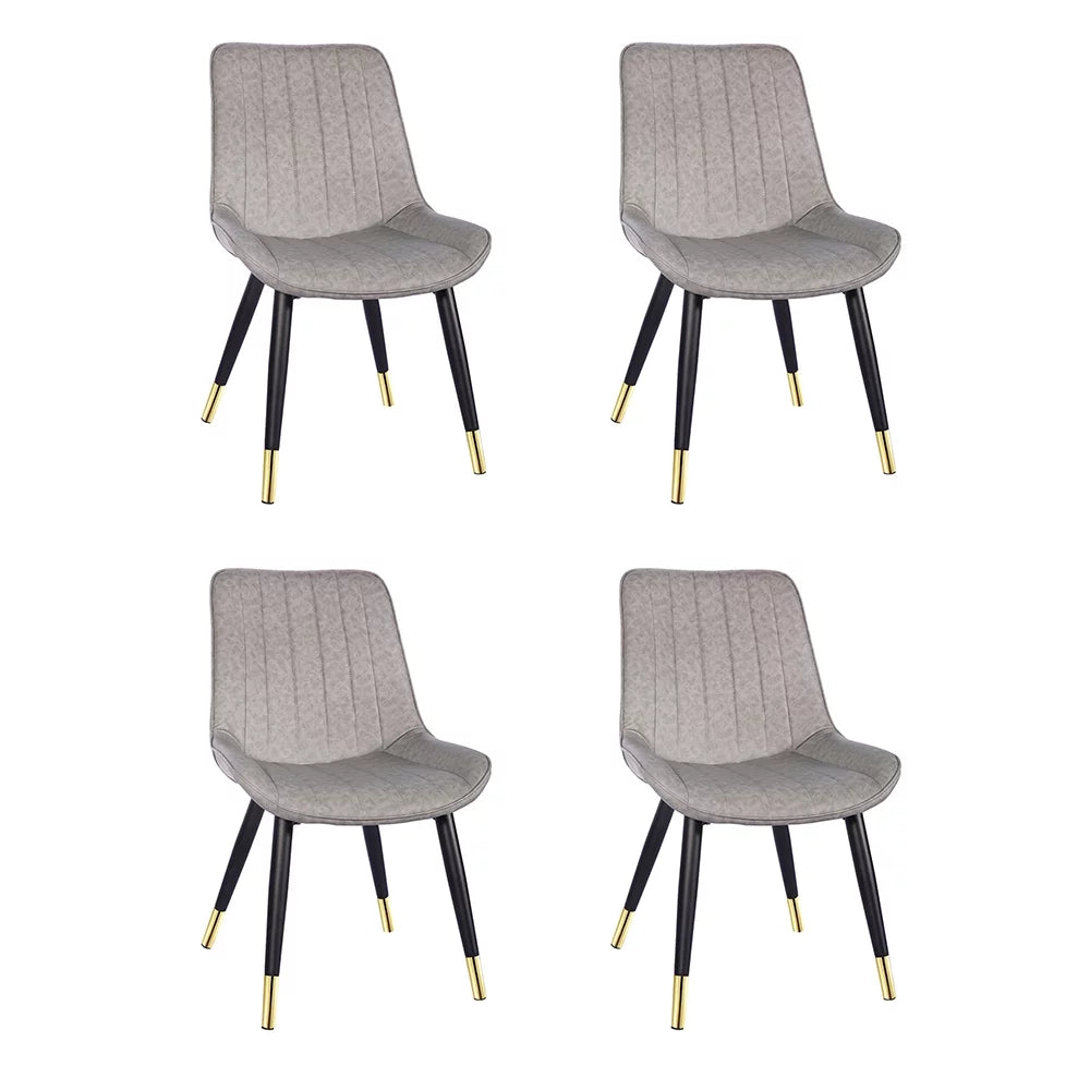 Gray Upholstered Leather Dining Chairs Set of 4 X410