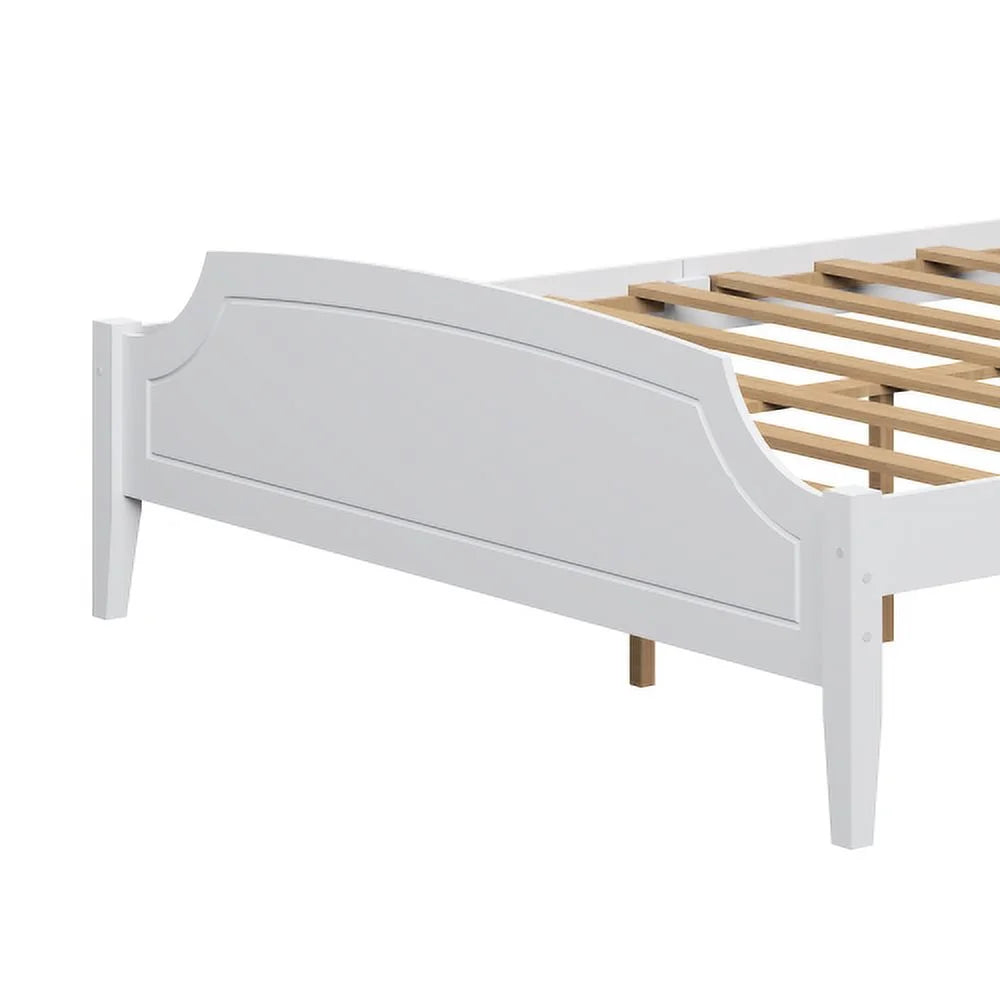 White Solid Wood Queen Size Bed Frame B63186