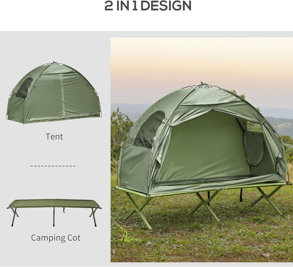 Compact Pop Up Folding Camping Cot Tent Combo Set V20279
