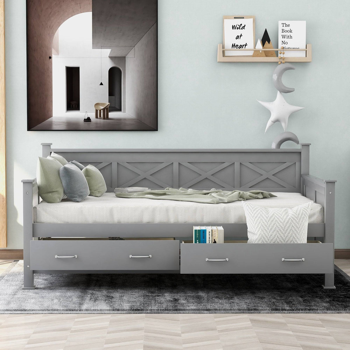 Twin Size Daybed with 2 Drawers E10745