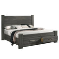 Weathered Gray Wood California King Platform Bed with Storage A986151