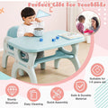Kids Learning Desk and 2 Chairs Set Blue R654