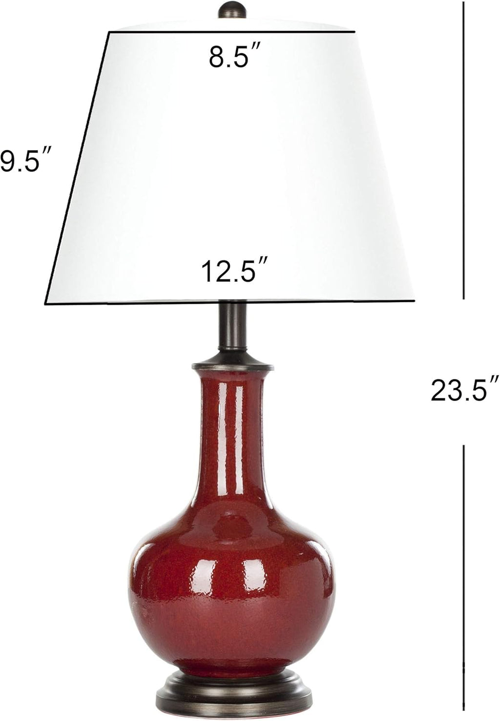 Red Ceramic Table Lamp Set of 2 W4647