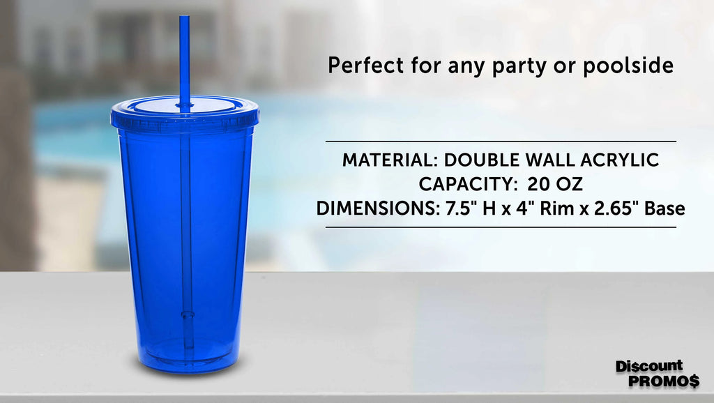 20 oz Set of 10 BPA Free Acrylic Tumblers C280193