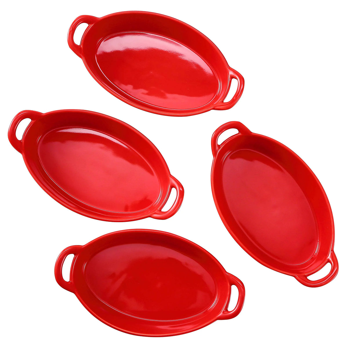 Set of 4 Oval Porcelain Baking Dishes K68560