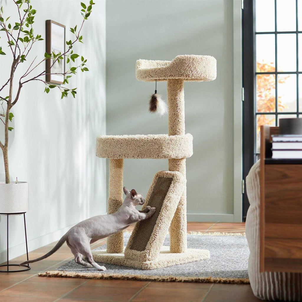 44-in Real Carpet Cat Tree with Replaceable Corrugate Scratcher N237100