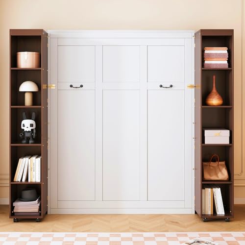 Wooden Murphy Bed with Wardrobe and Storage Shelf C487988