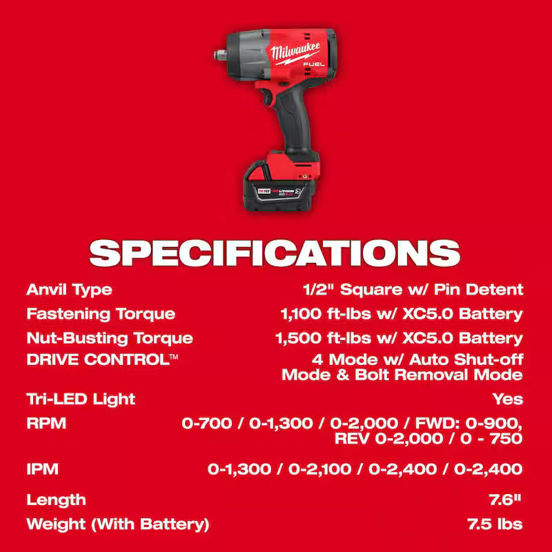 18V Lithium-Ion Brushless Cordless 1/2 in. Impact Wrench Kit Z43862