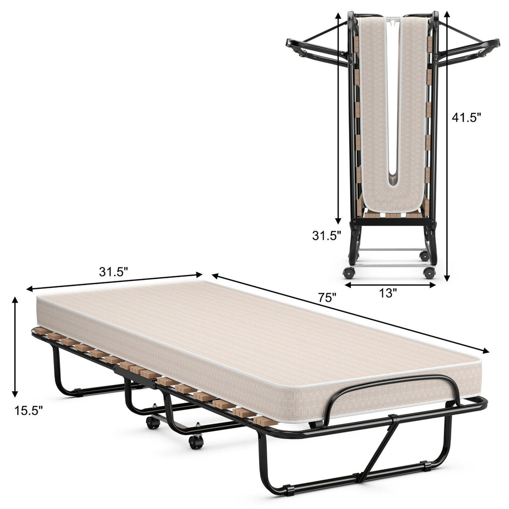 Folding Bed with Memory Foam Mattress G1408