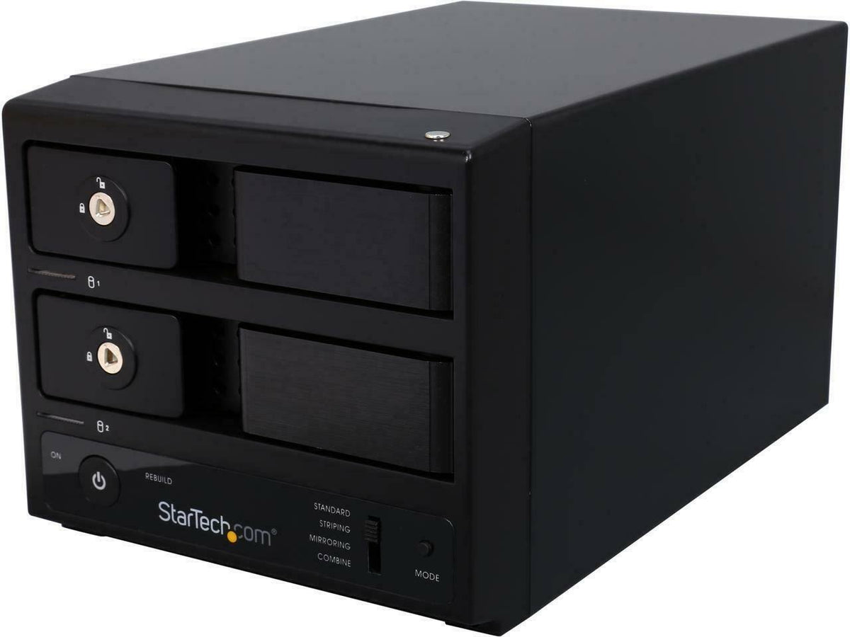 USB 3.0 eSATA Dual-Bay 3.5 SATA III Hard Drive Enclosure V8490