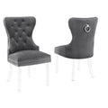 Tufted Velvet Upholstered Side Chair Dark Gray T932908