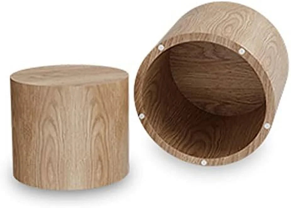 Nesting Coffee Table Set of 2 Modern Wooden Round G73616