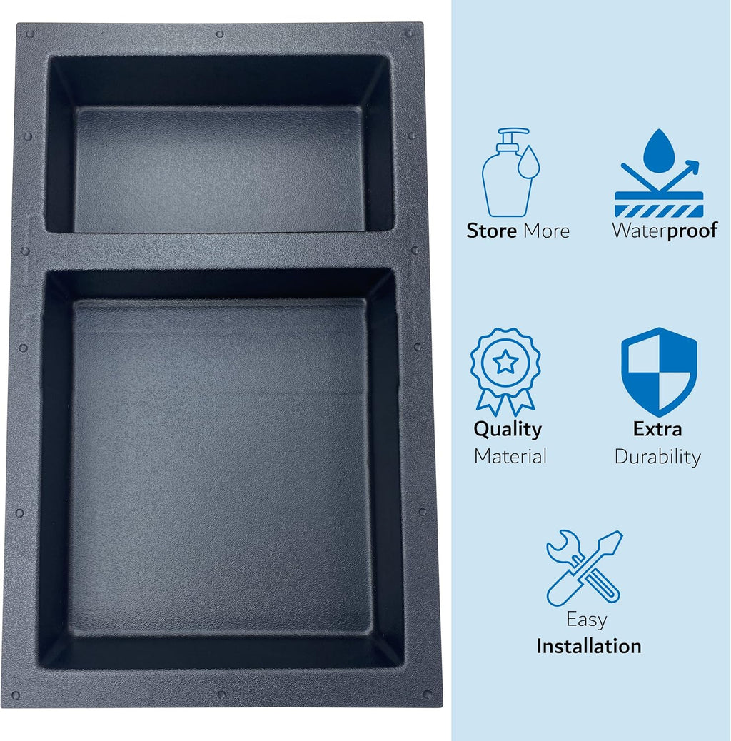 Black Matte Shower Niche Tile Template W209
