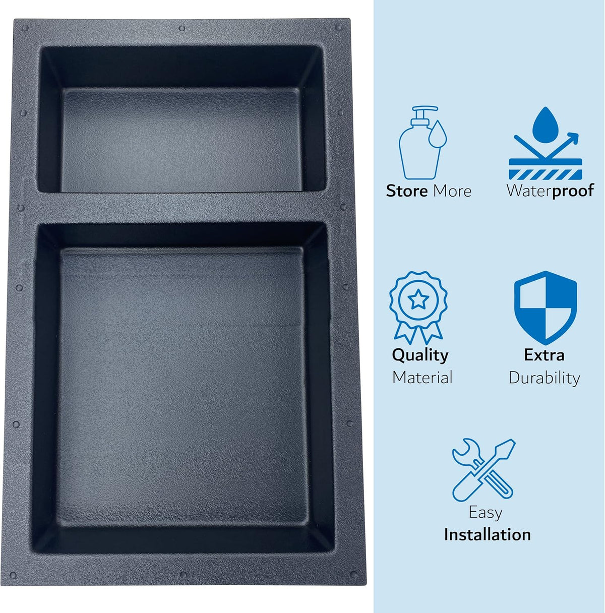 Black Matte Shower Niche Tile Template W209