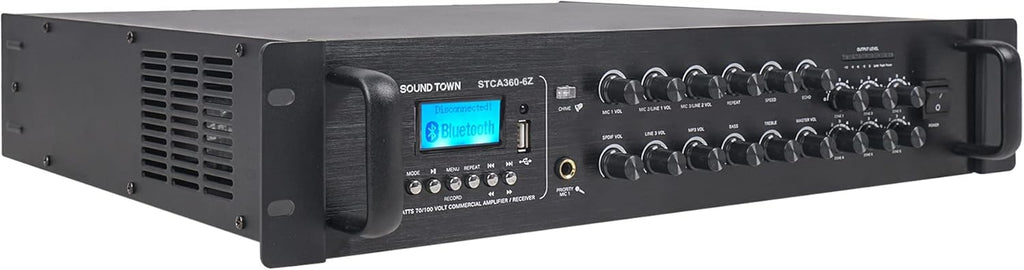 360W 6-Zone 70V/100V Commercial Power Amplifier with Bluetooth K907