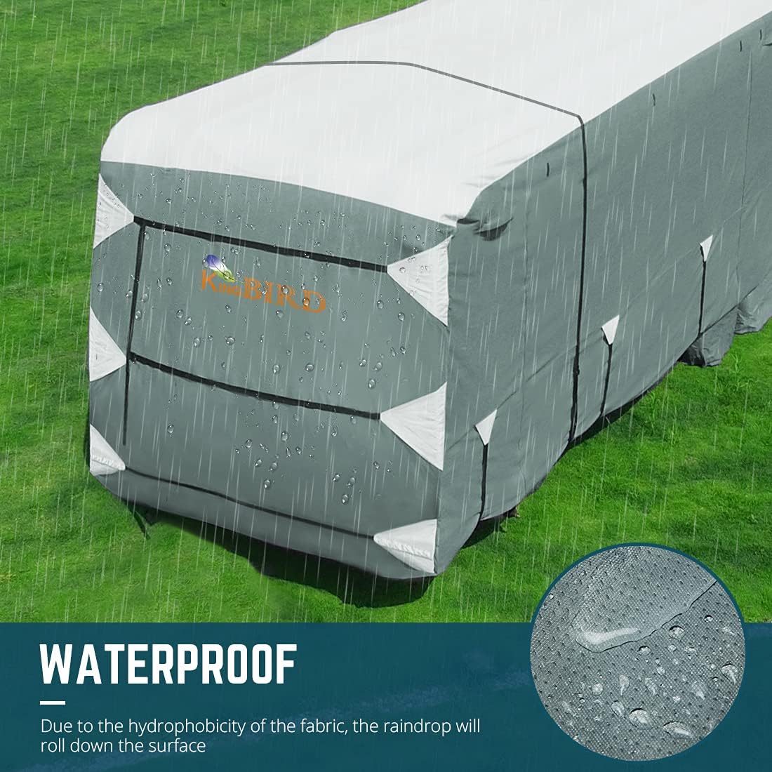 5 Layers Water-Proof RV Cover 24-27ft with Straps & Tire Covers E843485