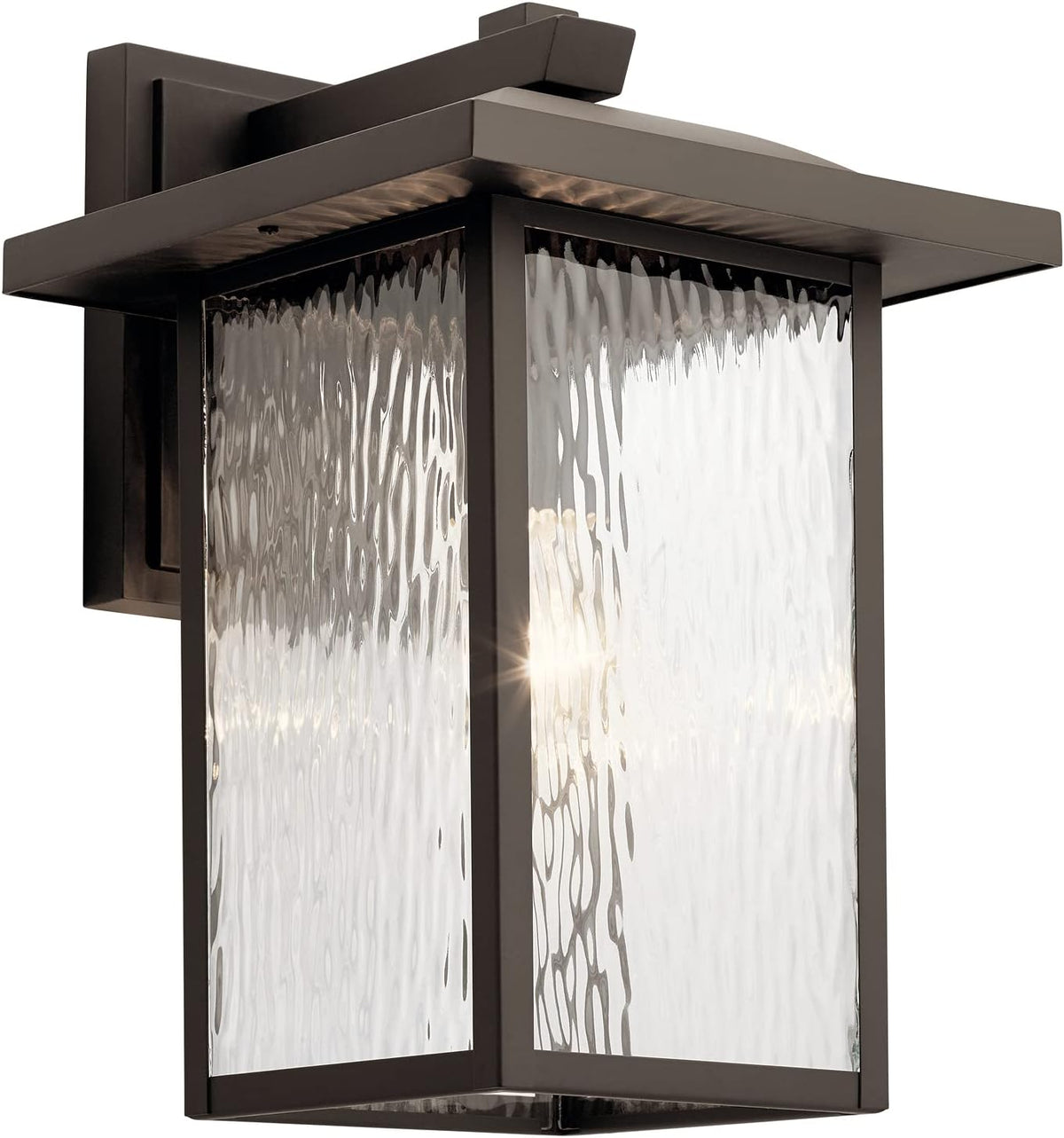 1 Light Outdoor Wall Light with Clear Water Glass in Olde Bronze R45755