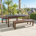 Acacia Wood 3 Piece Table Set with Benches V87361