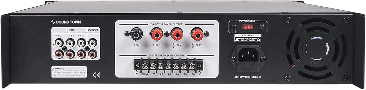 360W 6-Zone 70V/100V Commercial Power Amplifier with Bluetooth K907