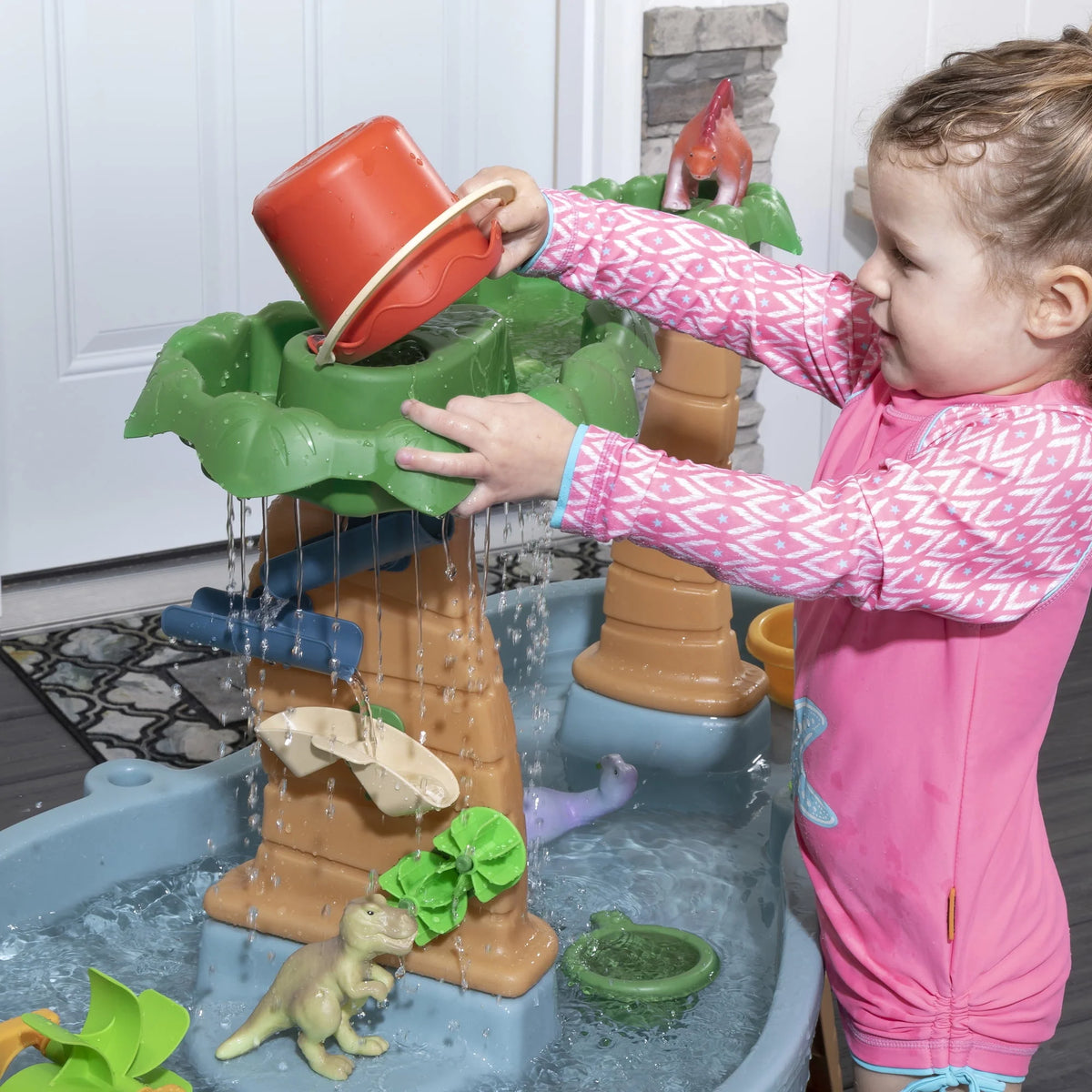 Gray Plastic Water Table with 13-piece Playset F8832