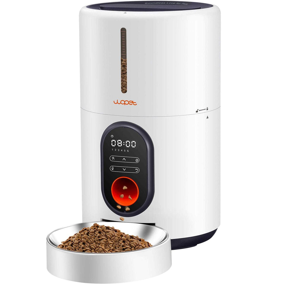 Automatic Dog and Cat Food Dispenser with Stainless Steel Bowl W3581