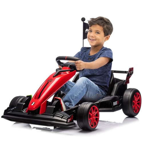 24V Kids Ride on Go Kart, 7.5mph Drifting Car, 7ah Battery 200W*2 Motors, Max Load 135lbs, White H787