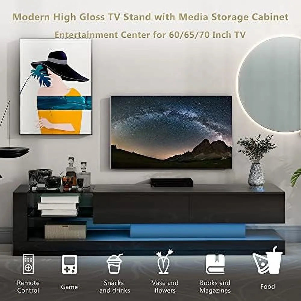White TV Stand for 80 Inch TV O445149