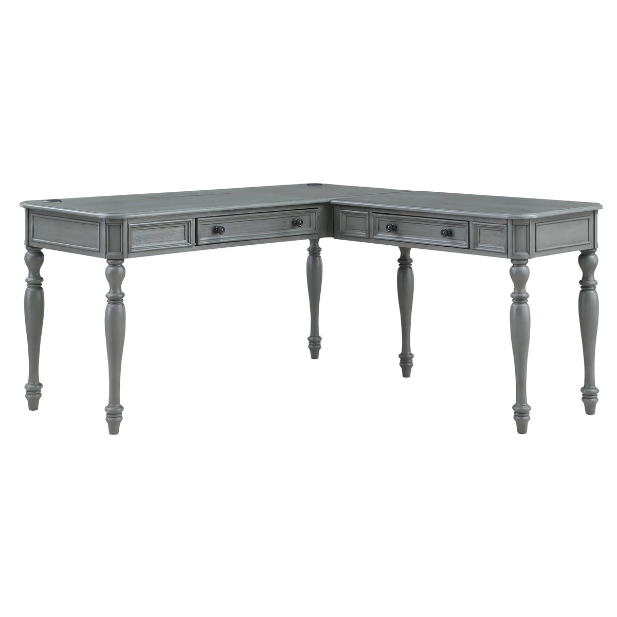 L-Shape Engineered Wood Desk with Power J9742