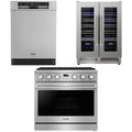 36 Gas Range, Dishwasher and Wine Cooler T525