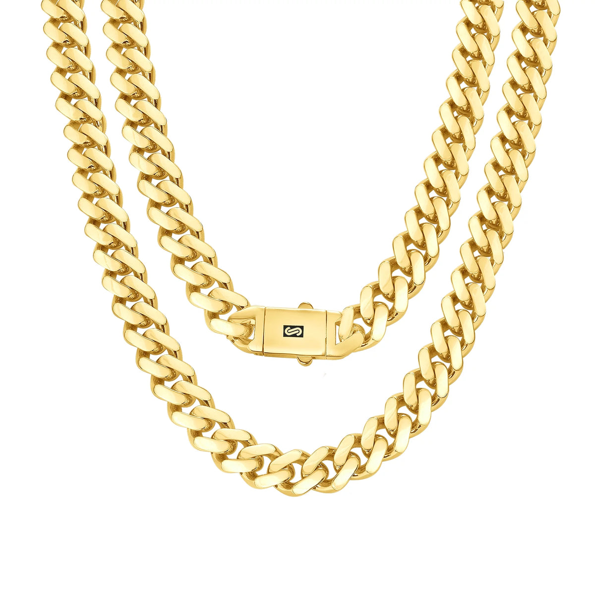 14k Yellow Gold 13mm Cuban Link Chain Necklace Z547