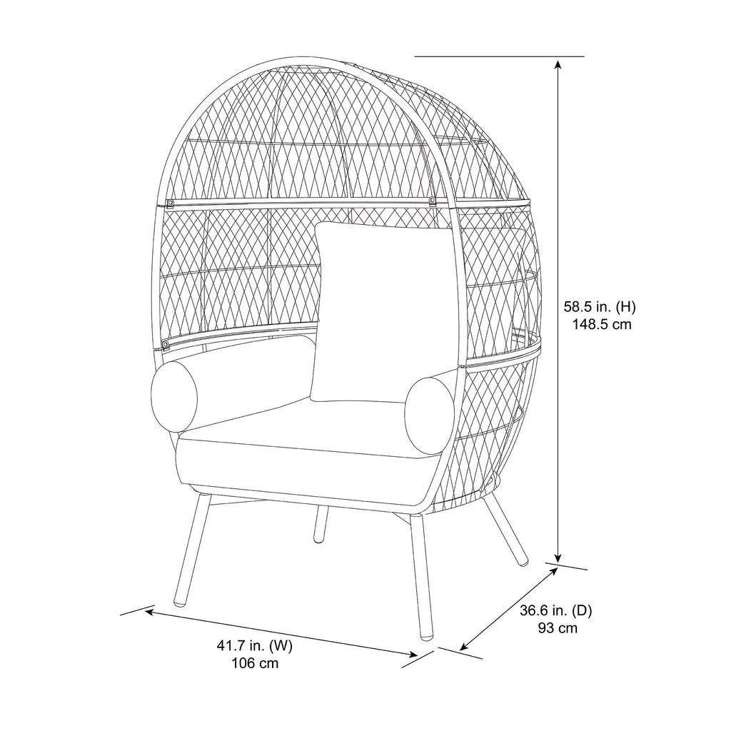 Boho Wicker Egg Chair G12819