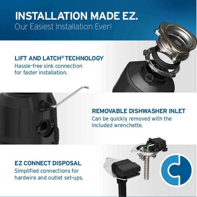 3/4 HP Continuous Feed Garbage Disposal with Power Cord X466434