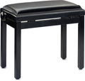 Adjustable Piano Bench High Gloss Black Vinyl Seat A960744
