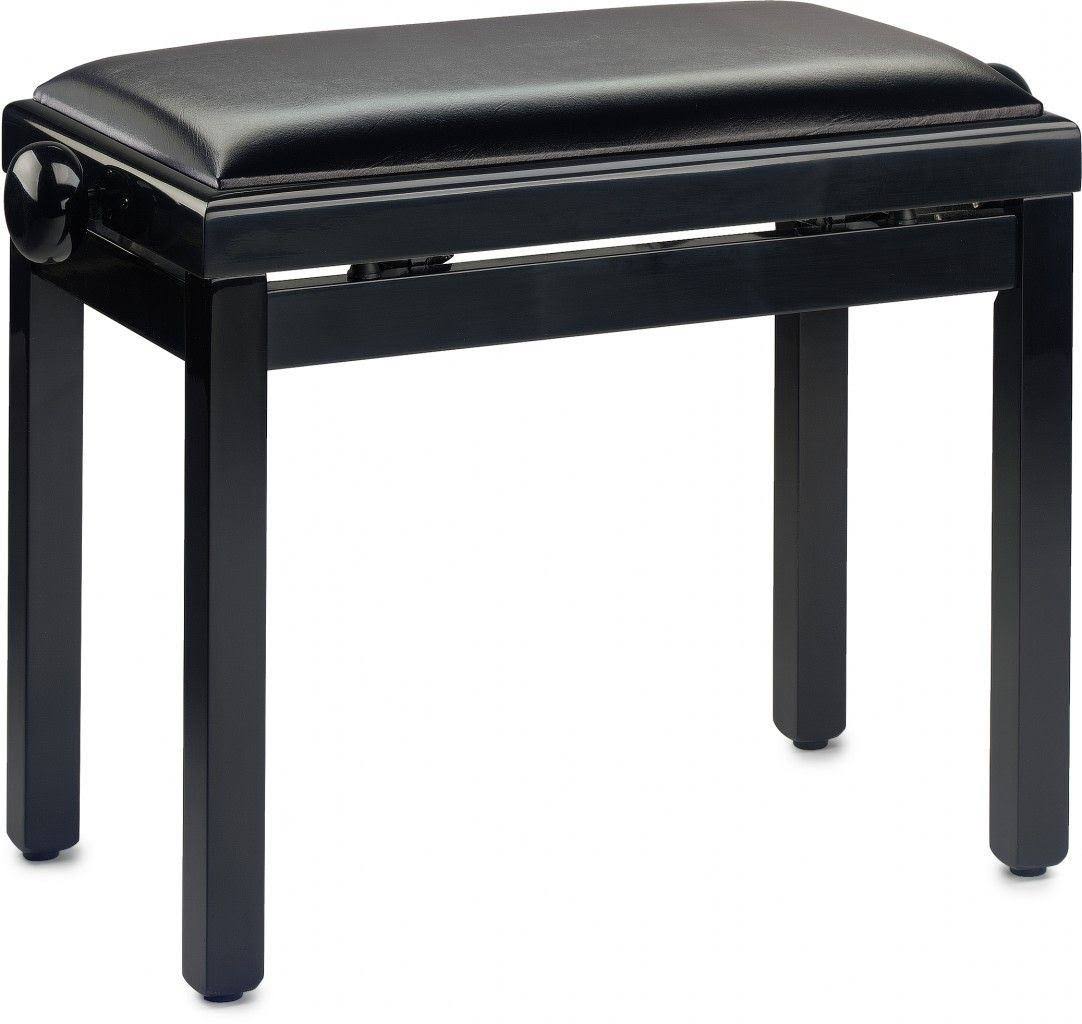 Adjustable Piano Bench High Gloss Black Vinyl Seat A960744