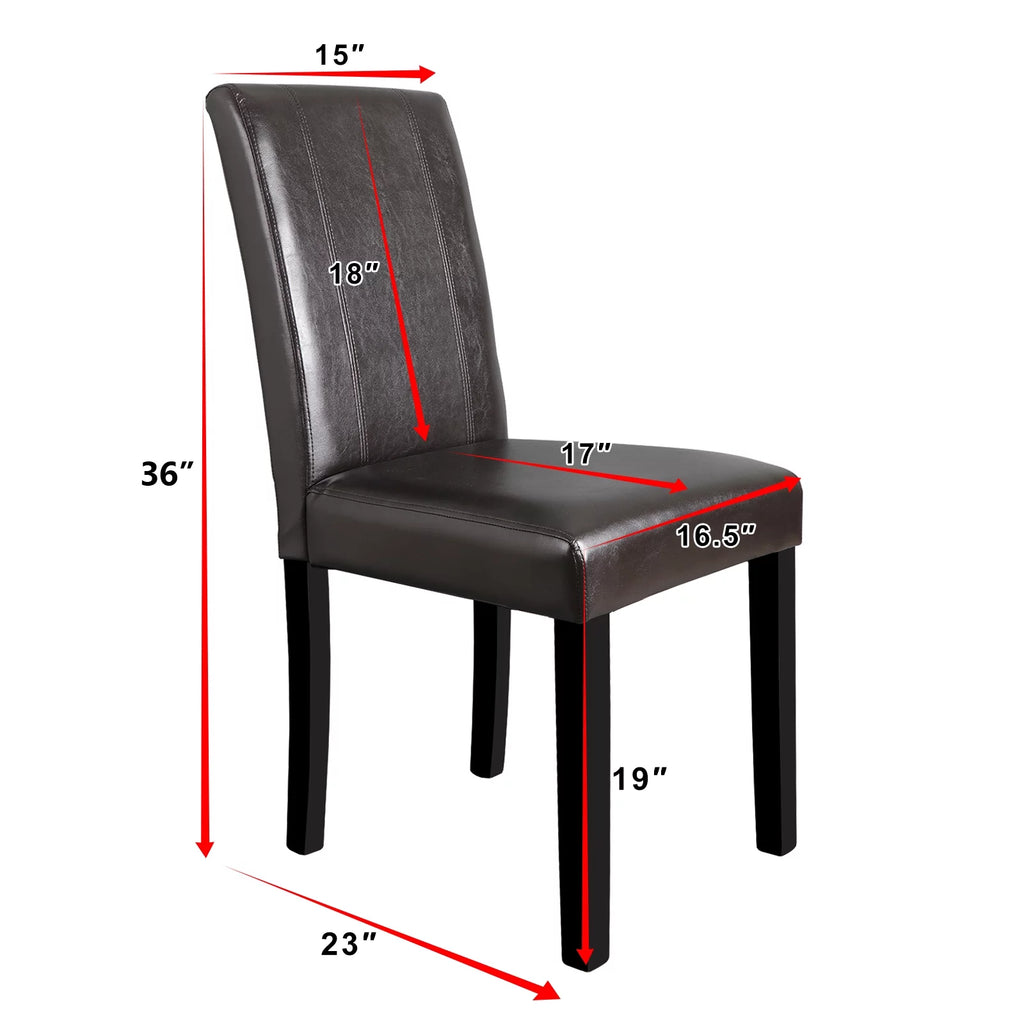 6 Pcs Brown Leather Dining Chair F71739