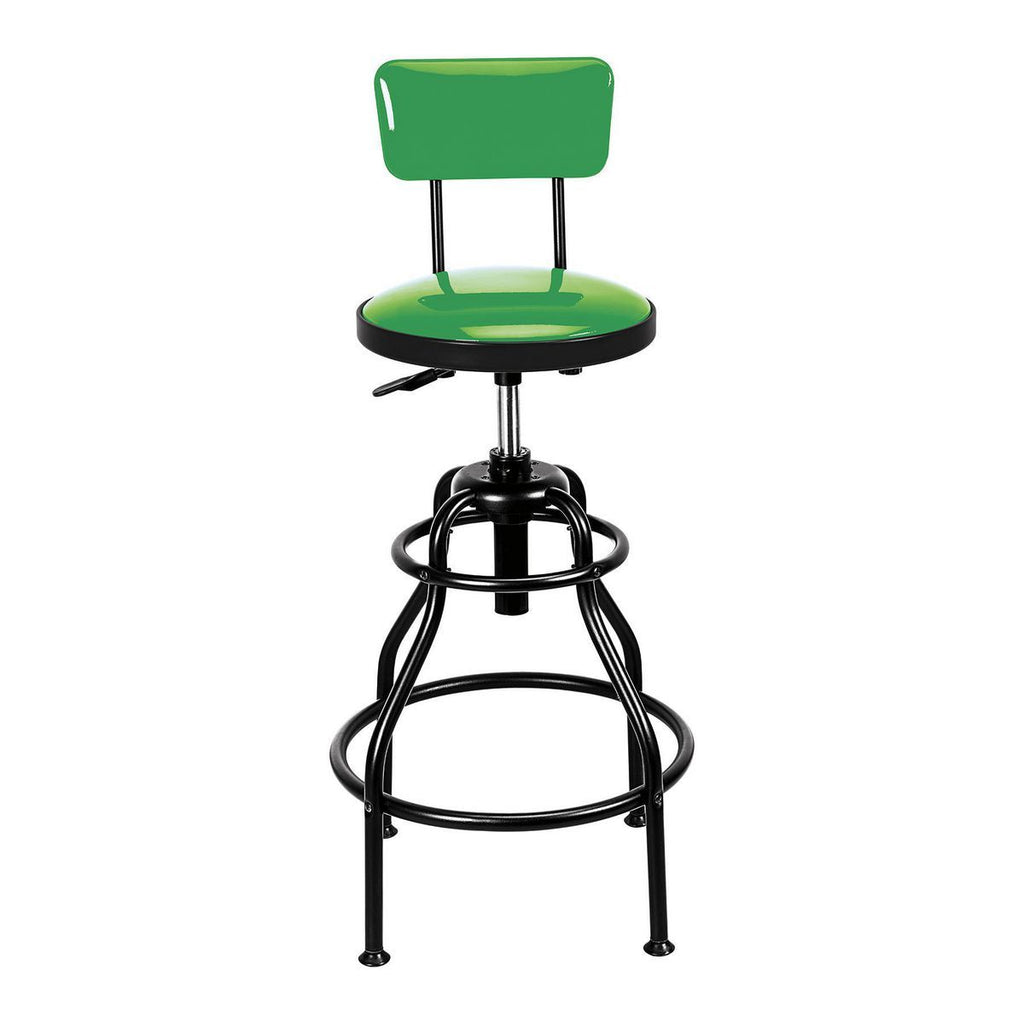 Blue Adjustable Shop Stool with Backrest O940517