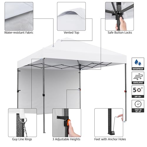10x10 Pop up Canopy Tent with Sidewall, Black G19192