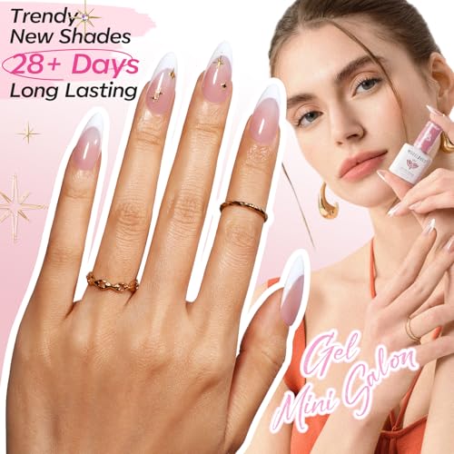 Sheer Pink Nude Red Brown Jelly Gel Nail Polish Kit with UV Light C8211