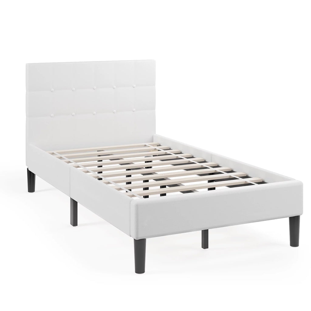 Beige Twin Upholstered Bed Frame G58510