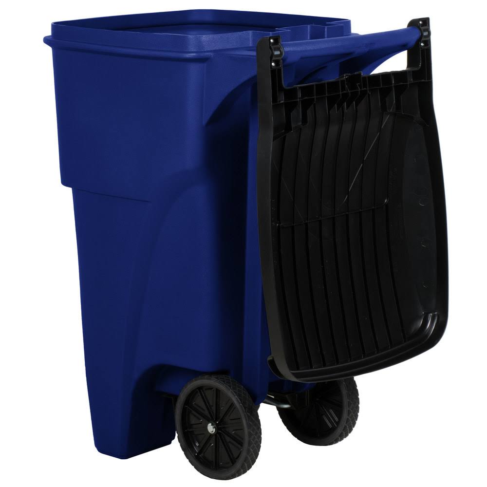 65 gal. Blue Rectangular Trash Can W1176