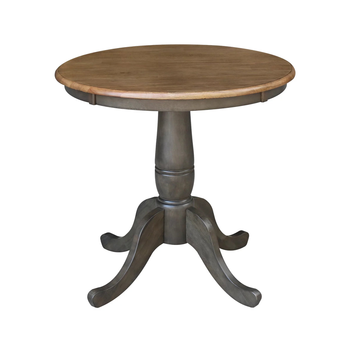 3-piece Solid Wood Dining Set with Round Pedestal Table and 2 Ladder Back Chairs N292363