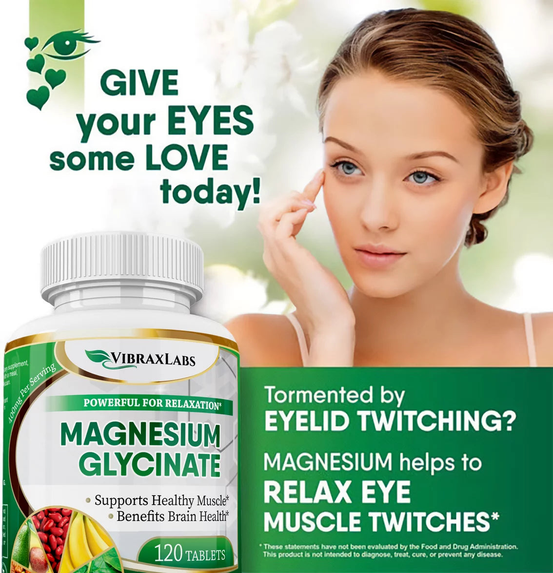 Magnesium Glycinate Supplement 400mg 120 Tablets I37114