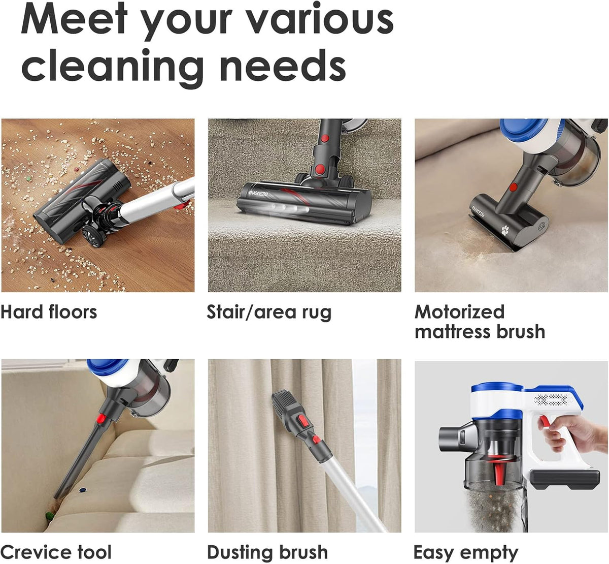 280W 25KPa Cordless Stick Vacuum with 2 Detachable Batteries P791024