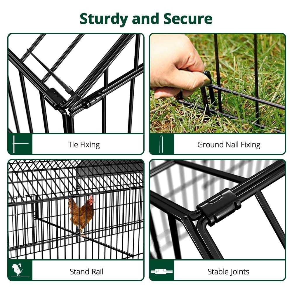 Chicken Coop with Cover Metal Portable D925798