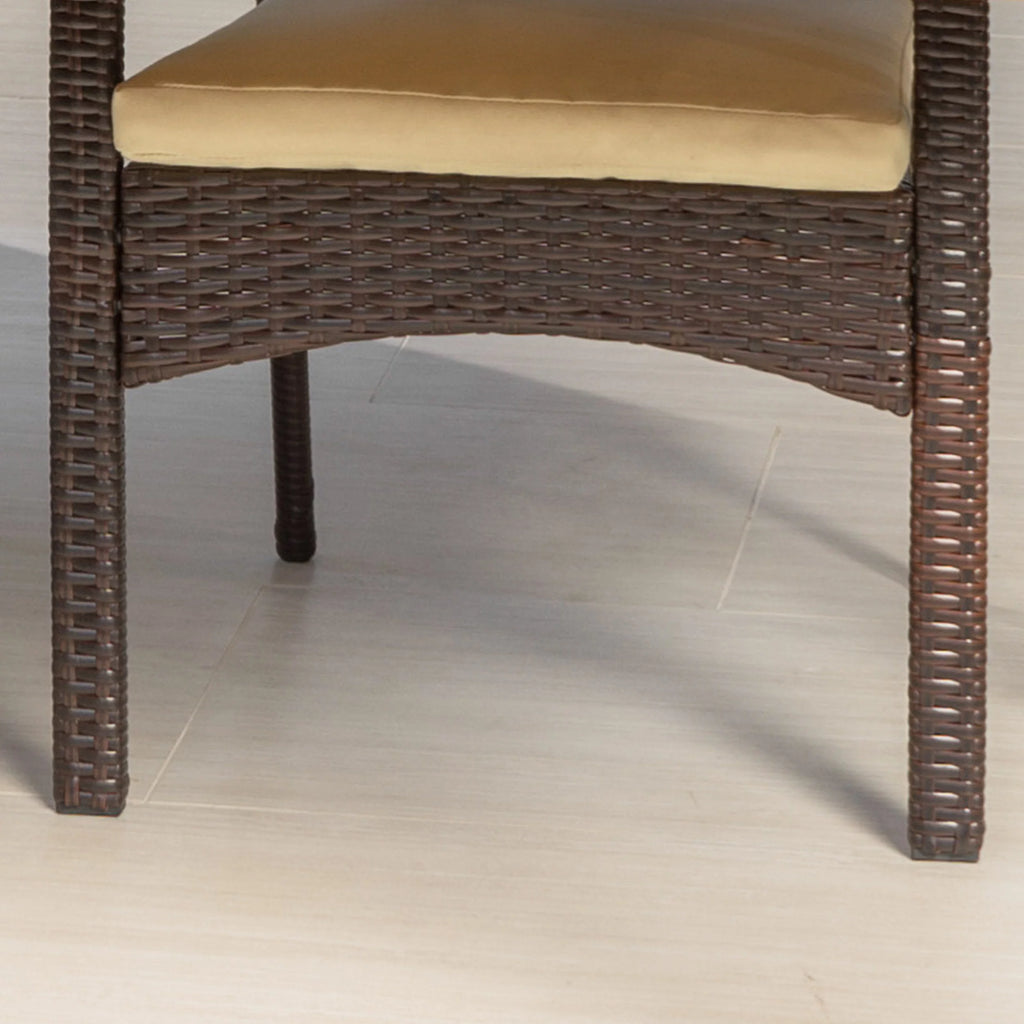 Acacia Wood and Wicker 7 Piece Dining Set with Cushion B70117