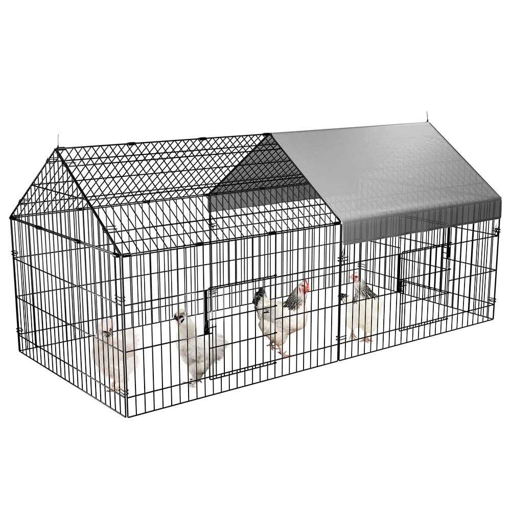 Chicken Coop with Cover Metal Portable D925798