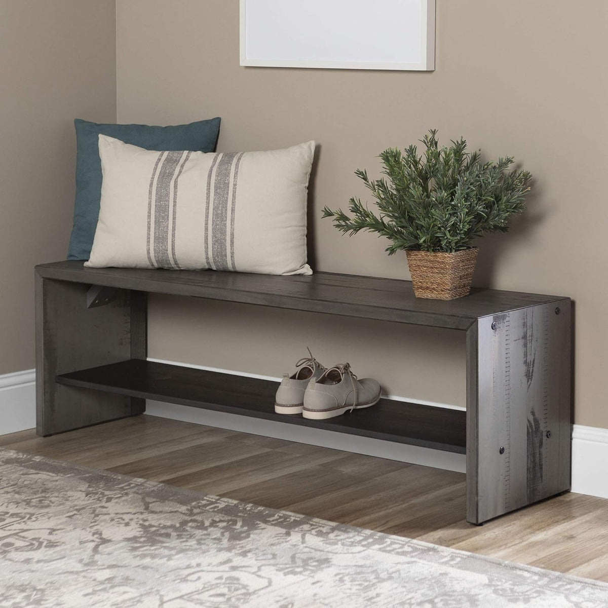 60 Inch 2 Tier Solid Wood TV Stand C7906