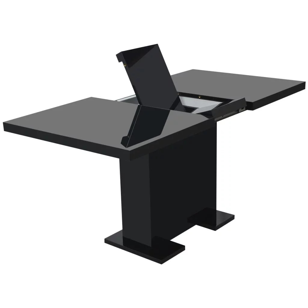 Extendable Dining Table High Gloss Black T41466